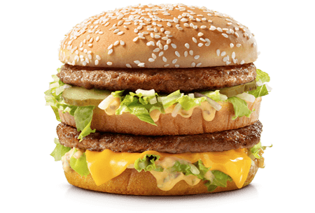 Big Mac com alface, queijo, carne, picles e molho especial